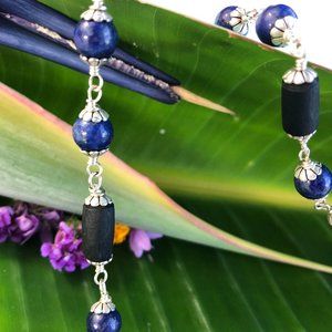 29  3/4 black Tulasi with lapis Lazuli (gemstone of Saturn)